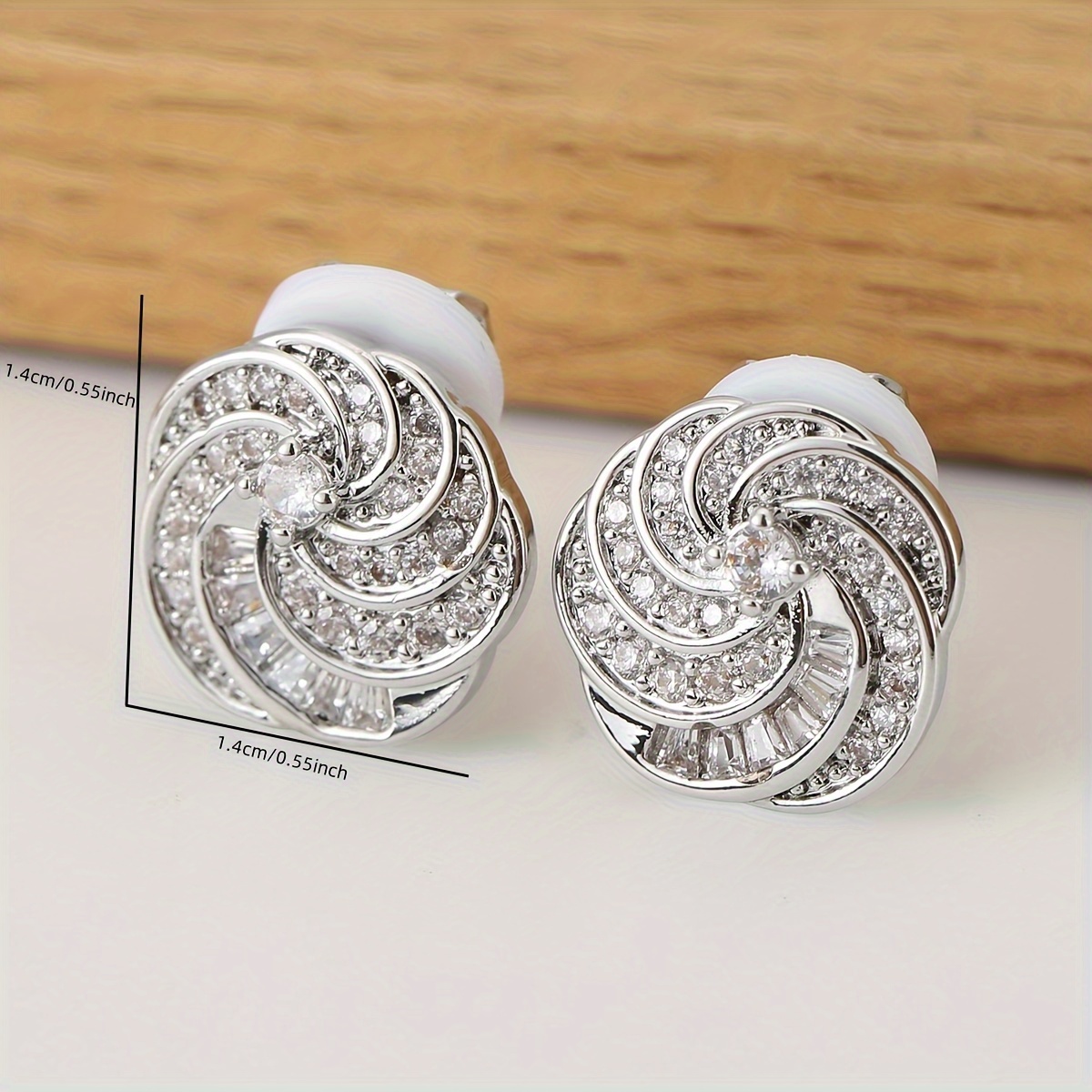 Premium Synthetic Zirconia Earrings with Dynamic Light Effects